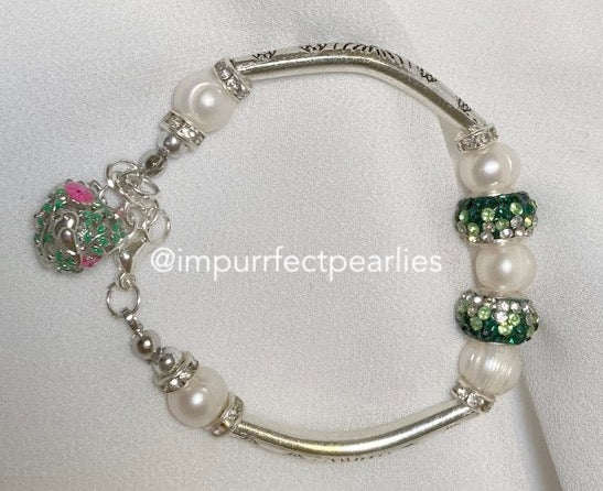 Fresh water white Pearls Design Bird & Flower Pendant (16-17 cm)